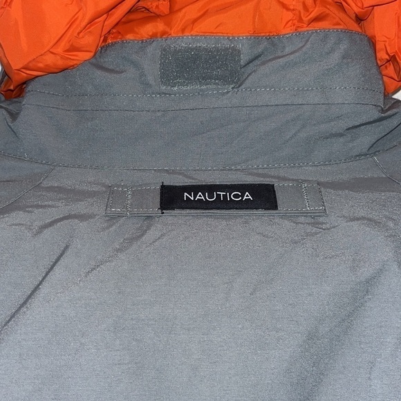 Nautica men down filled warm preppy winter jacket coat gray size L great quality - Picture 12 of 12